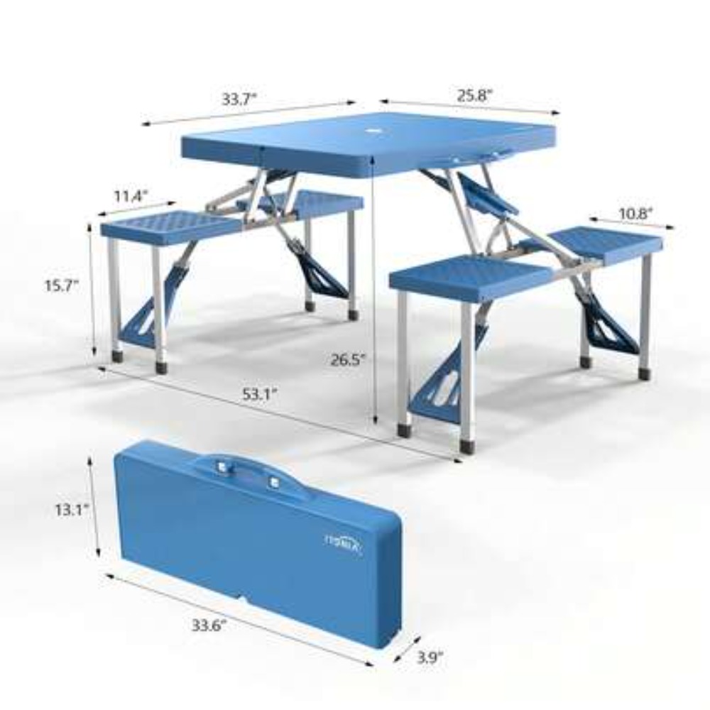 Outdoor Camping Umbrella - Table de camping pliante de 4