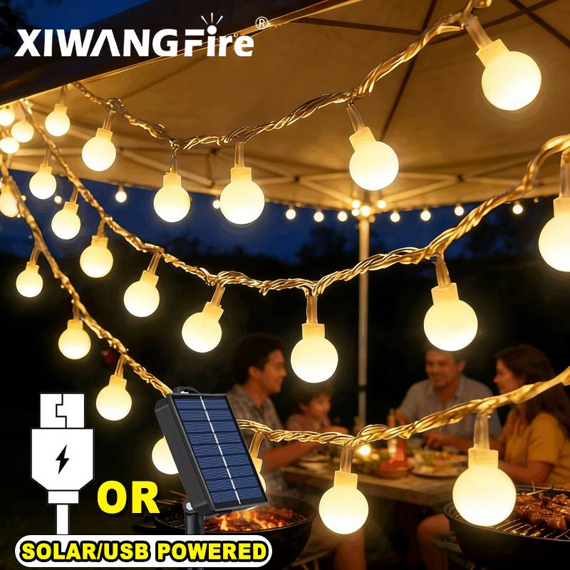 Outdoor Camping Tent - Guirlandes lumineuses solaires/USB/batterie de 3 à