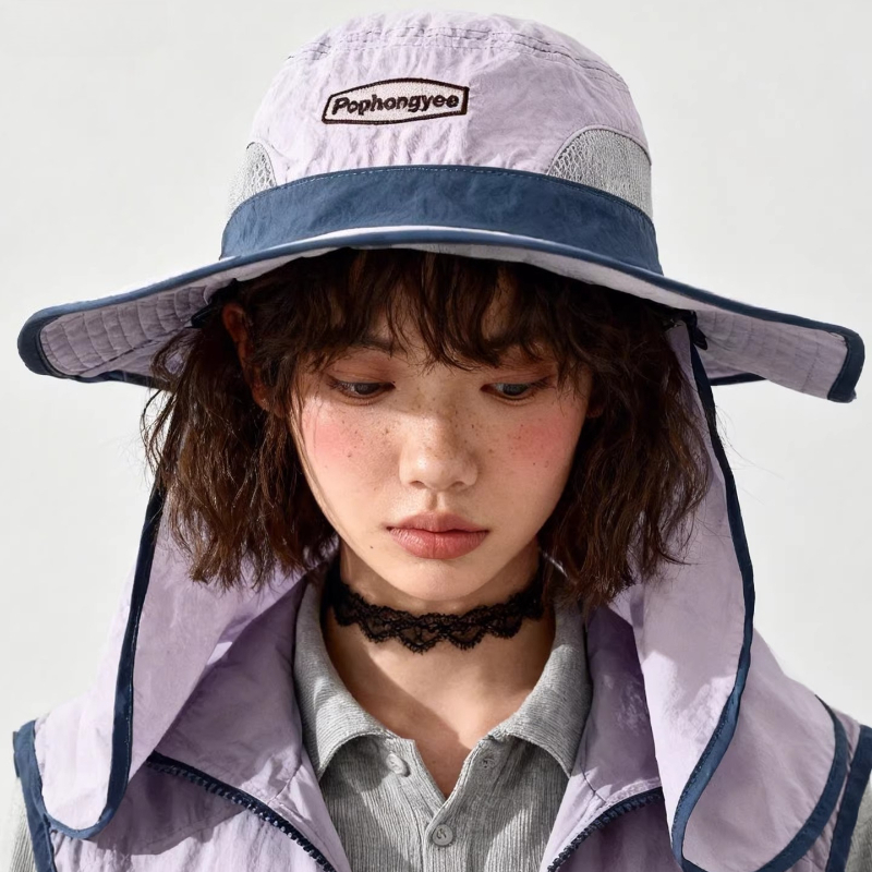 Camping Outdoor Quick Drying Sun Neck Protection Cap Hat - Chapeaux Bob Femme en Maille à