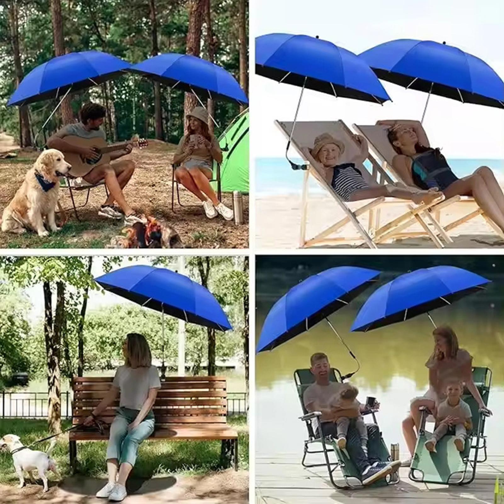 Outdoor Camping Umbrella - Parasol de plage réglable à 360°,