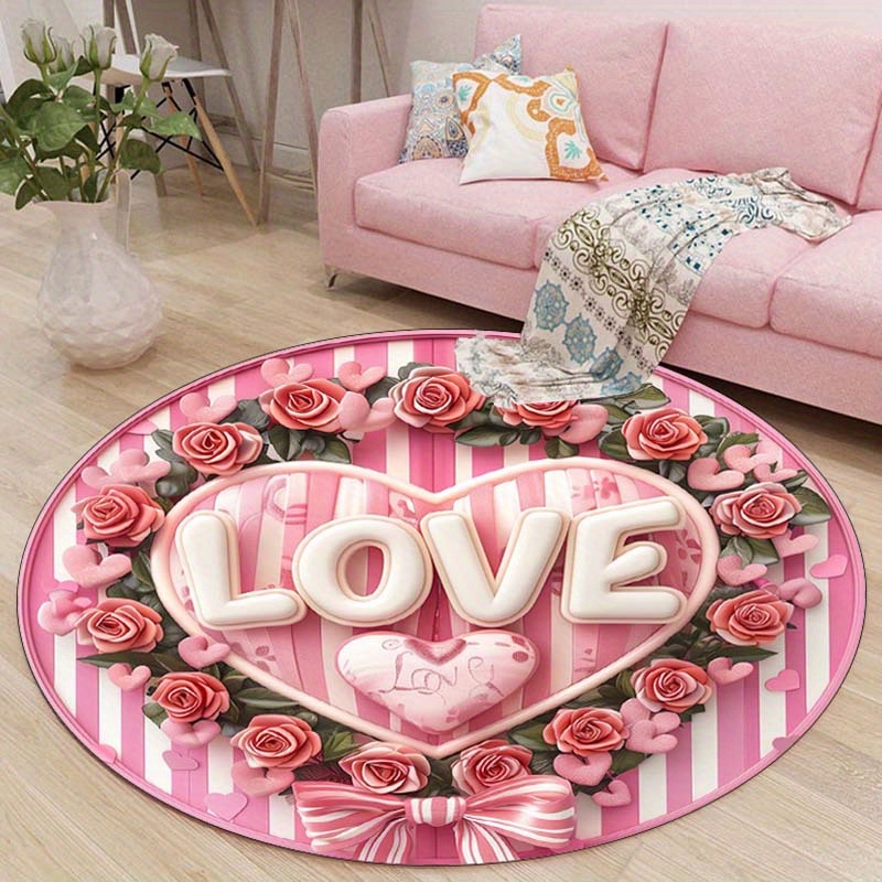 Outdoor Camping Decor Ideas - Tapis rond pour couple floral, antidérapant,