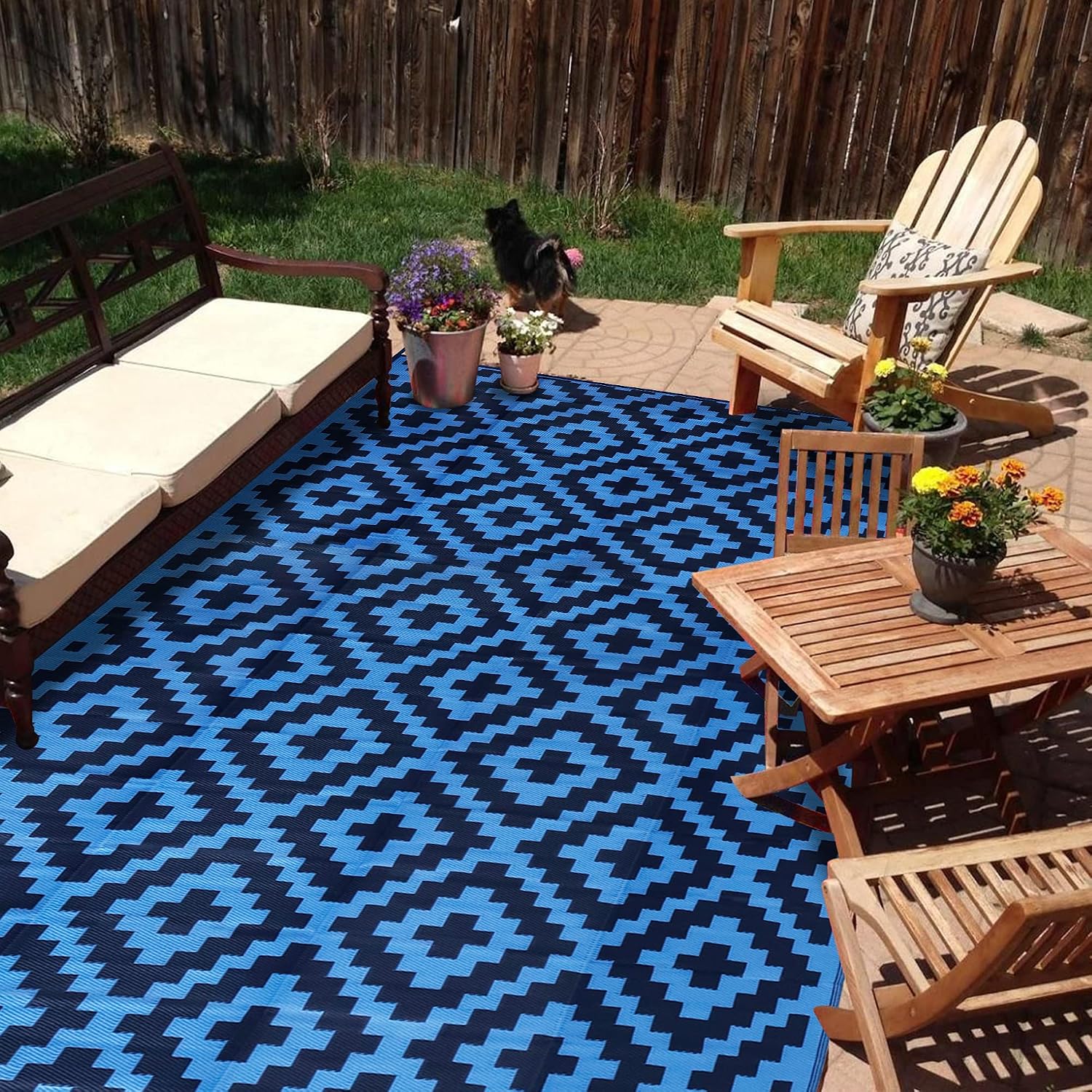 Outdoor Camping Rugs 9X18 - Tapis d'extérieur imperméable 9x18 pieds, tapis