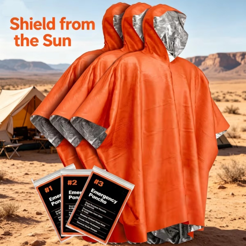 Emergency Mylar Blanket - Manteau de pluie multifonctionnel de survie,