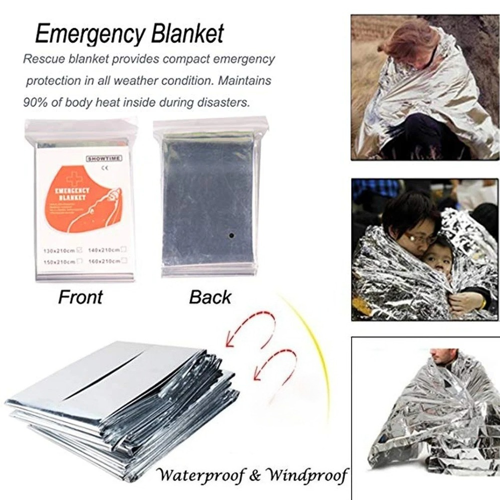 Emergency Mylar Blanket - Couverture thermique d'urgence en Mylar, 1/4