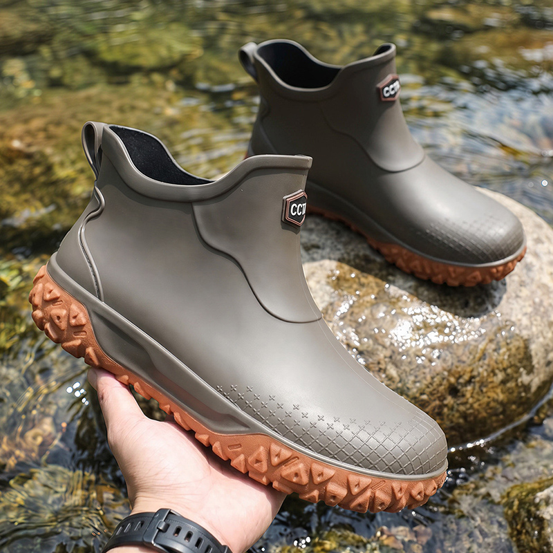 Outdoor Camping On Youtube - Bottes de pluie courtes imperméables antidérapantes