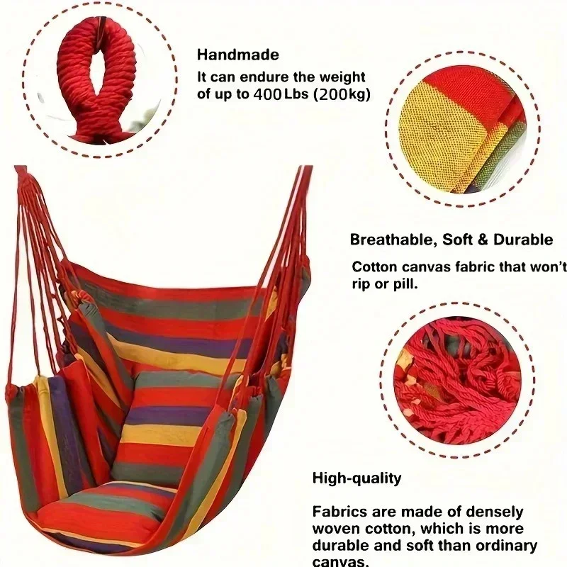 Hamac chaise en toile rayée co - Camping Outdoor Or Indoor avis et prix