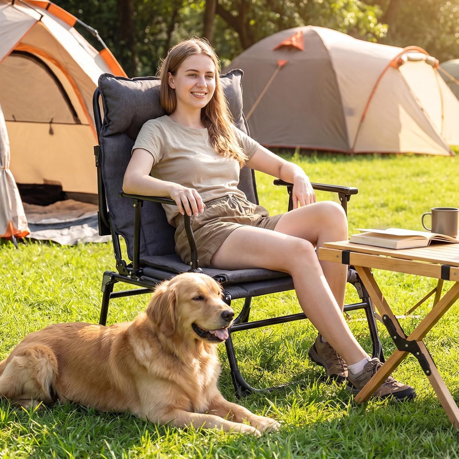 Ensemble de 2 chaises longues  - Outdoor Camping Lounge Chairs avis et prix