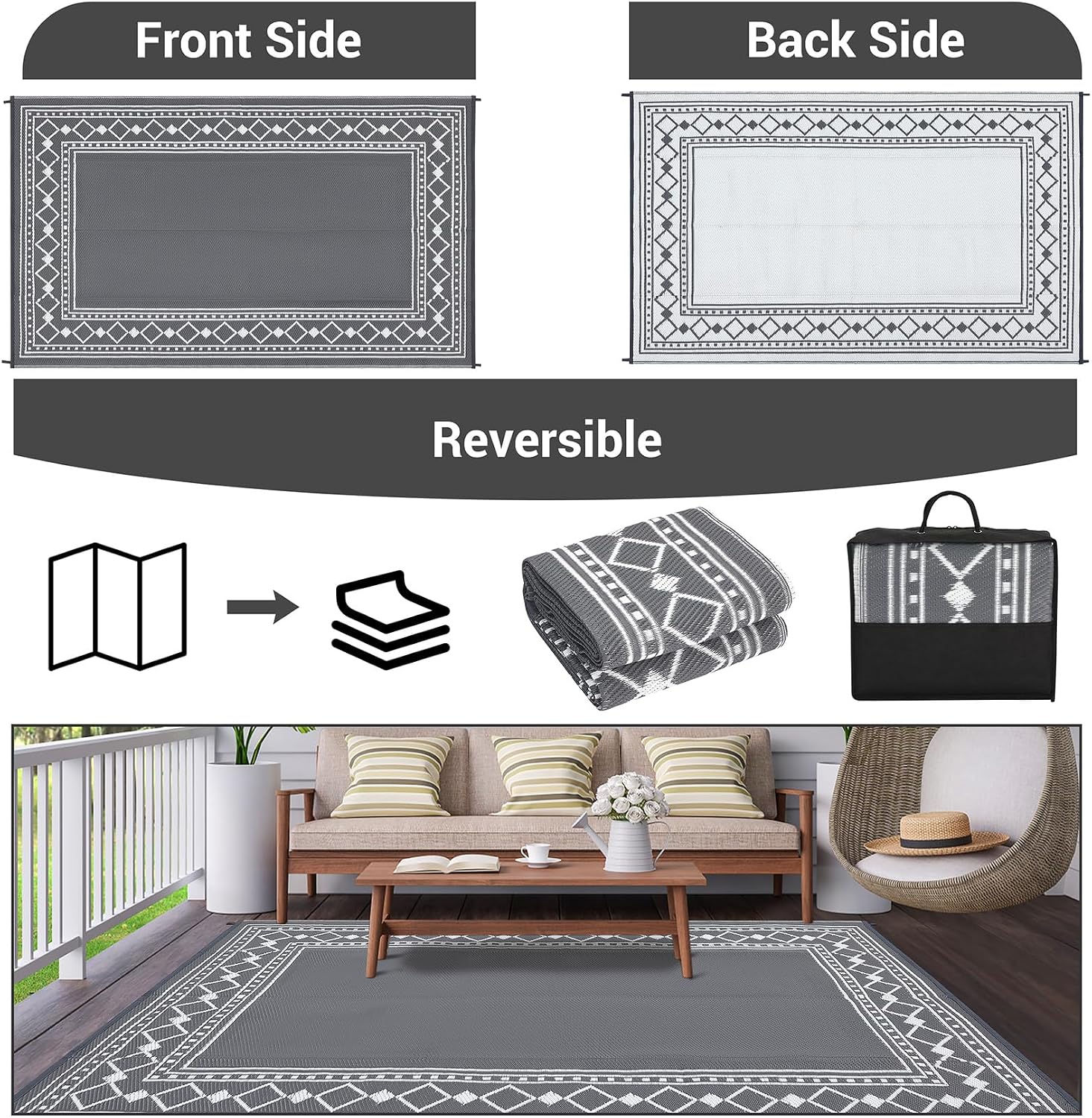 Tapis d'extérieur réversible i - Outdoor Camping Rugs 9X18 avis et prix