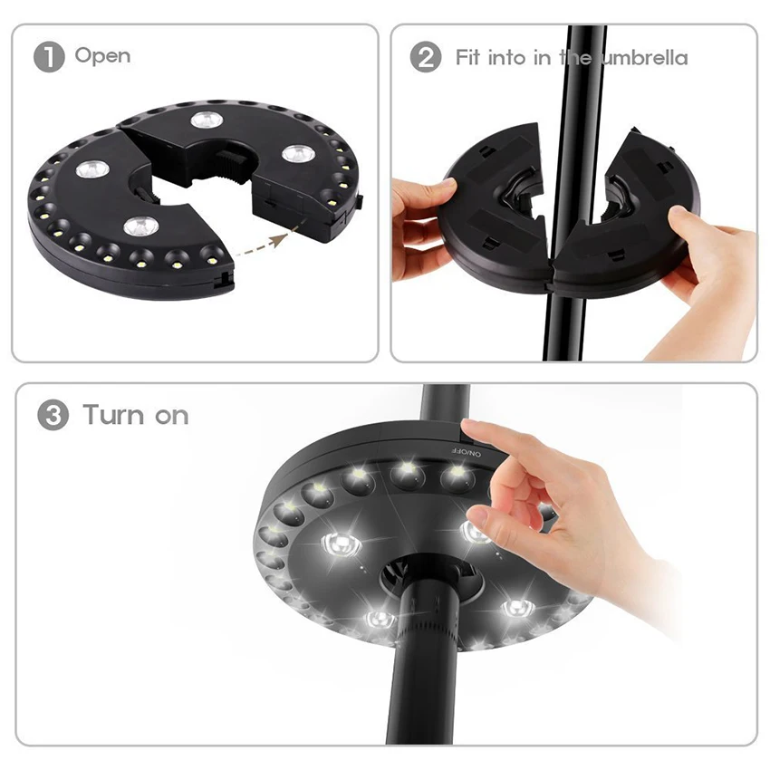 Lampe parapluie super lumineus - Outdoor Camping Umbrella avis et prix