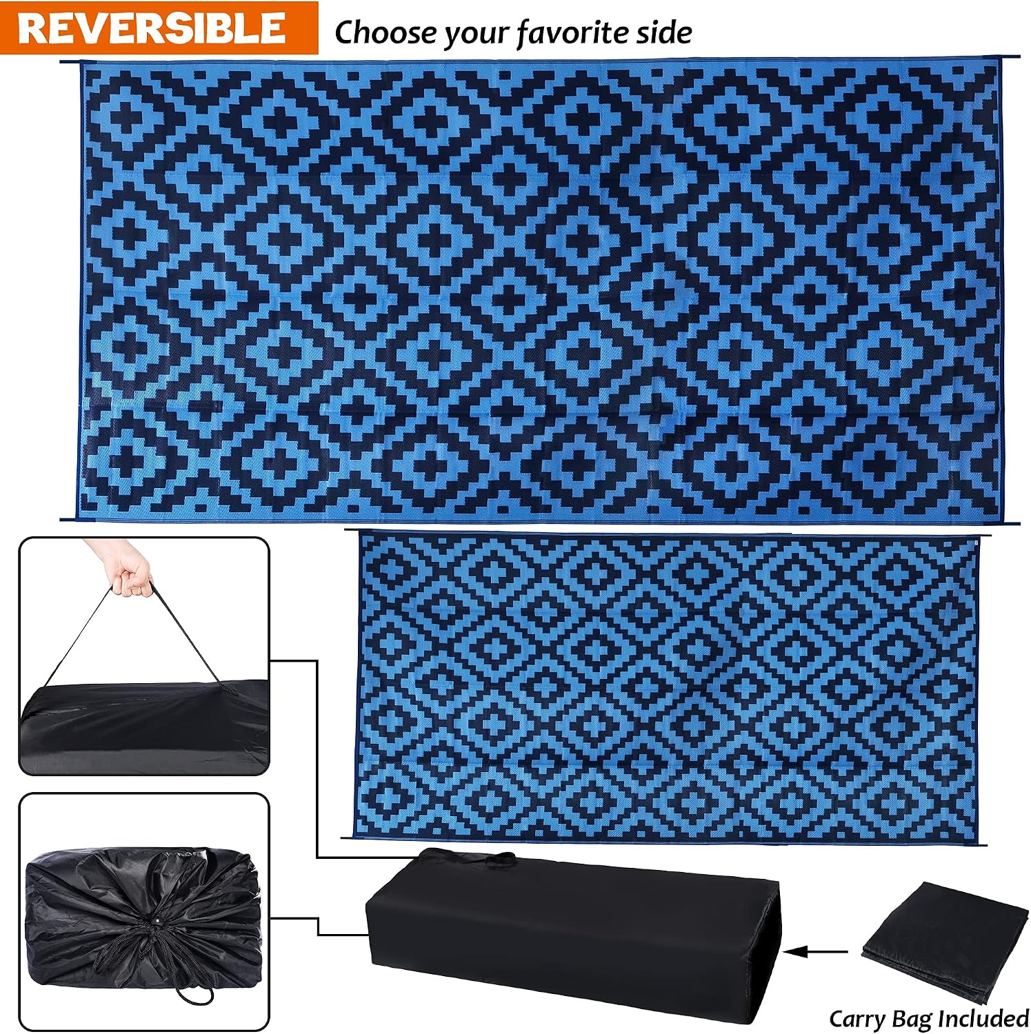 Tapis d'extérieur imperméable  - Outdoor Camping Rugs 9X18 avis et prix