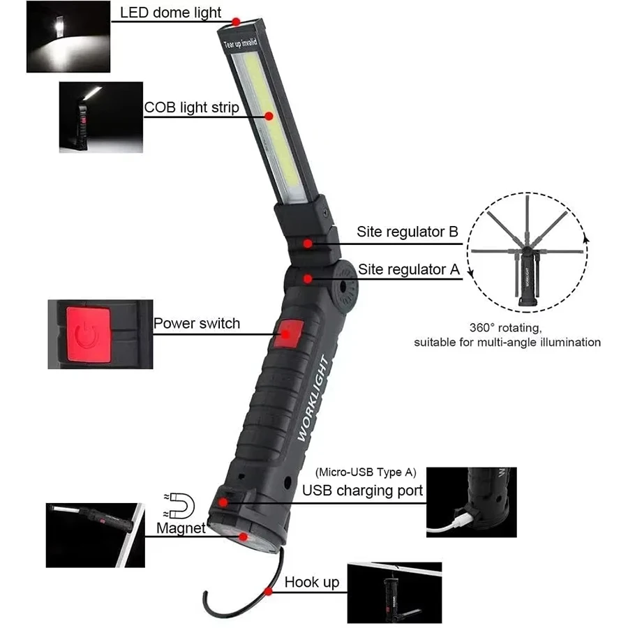 Nouvelle lampe torche LED COB  - Outdoor Camping Adventure Lamp avis et prix