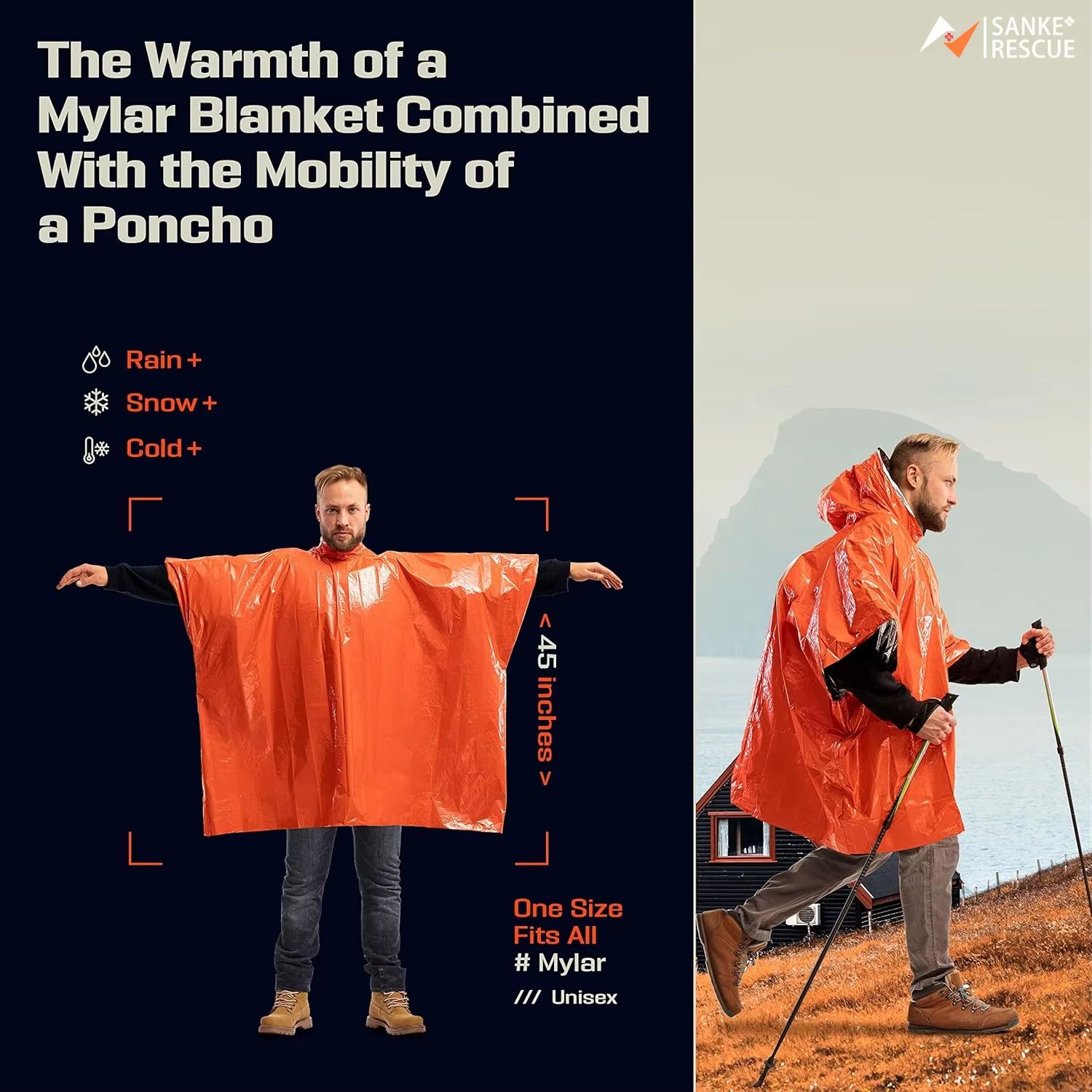 Poncho de pluie d'urgence, cou - Emergency Mylar Blanket avis et prix
