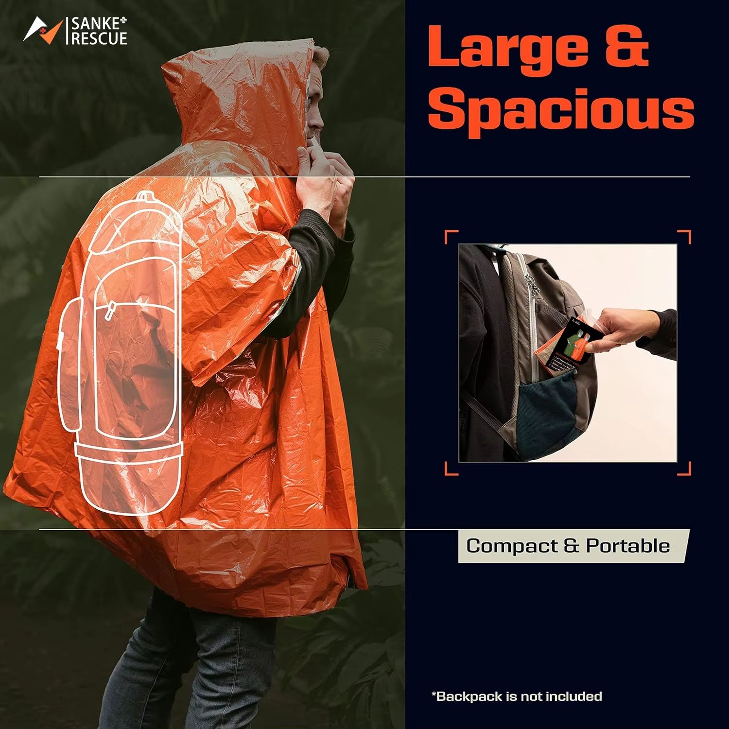 Poncho de pluie d'urgence, cou - Emergency Mylar Blanket avis et prix